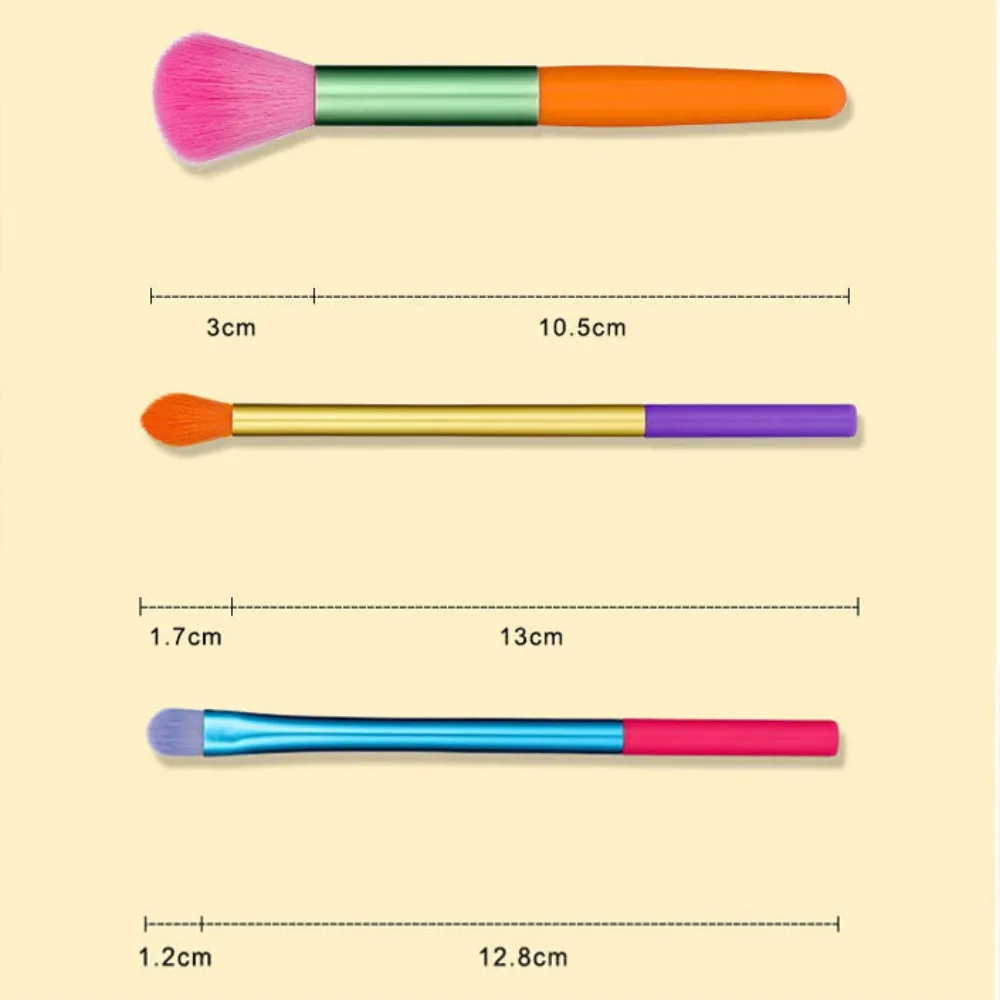 15Pcs Synthetic Hair Makeup Brushes Set Rainbow Cosmetic Rainbow Makeup Brushes Professional Colorful