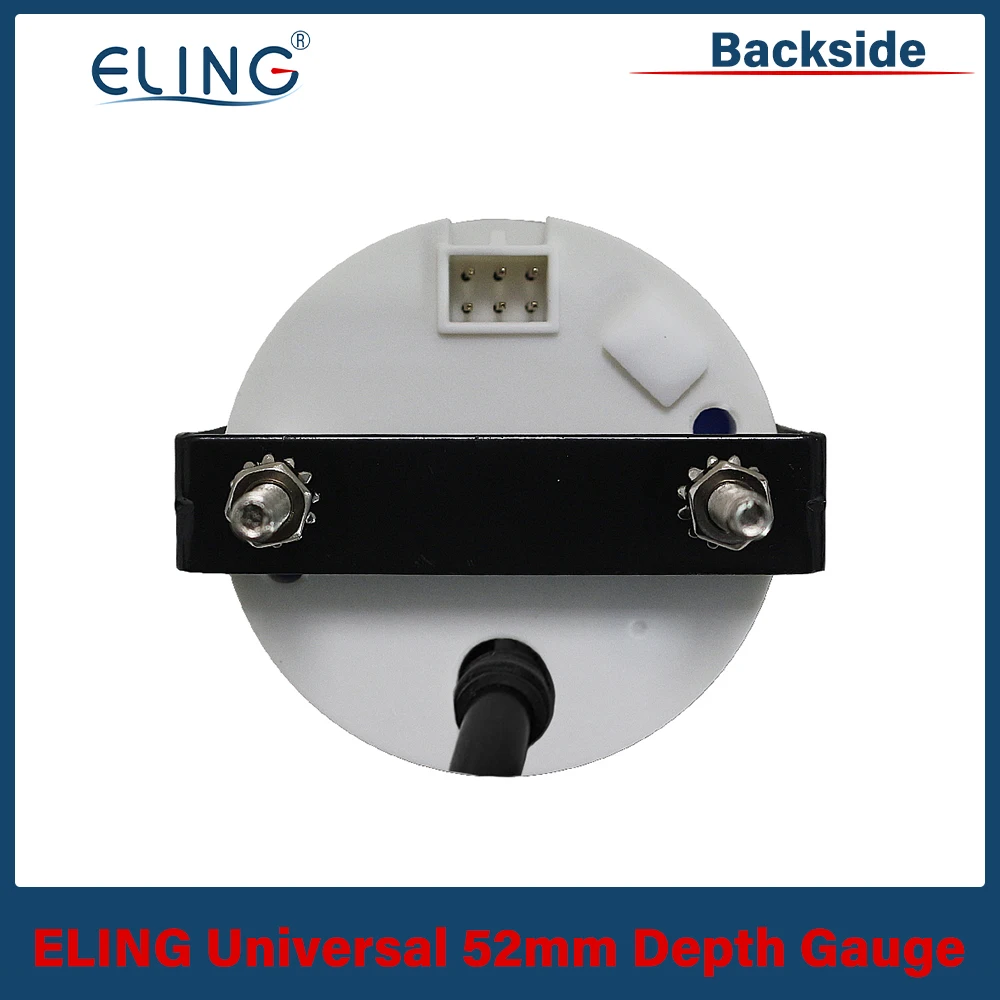 ELING Boat 52mm Digital Depth Gauge Depth Indication Range Approx. 100m/110yd with Transducer and White Backlight for Yachts