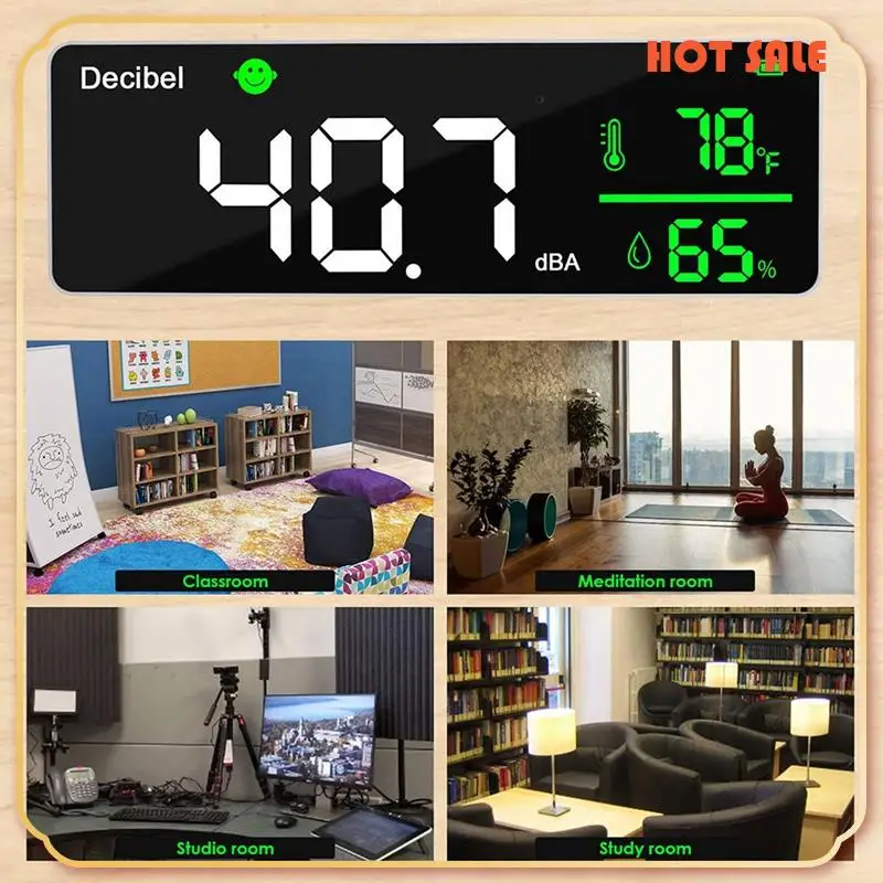 ABFA 2X 3-в-1 децибеловый измеритель уровня звука + влажность и температура. Измеритель шума в классе, измеритель SPL и DB