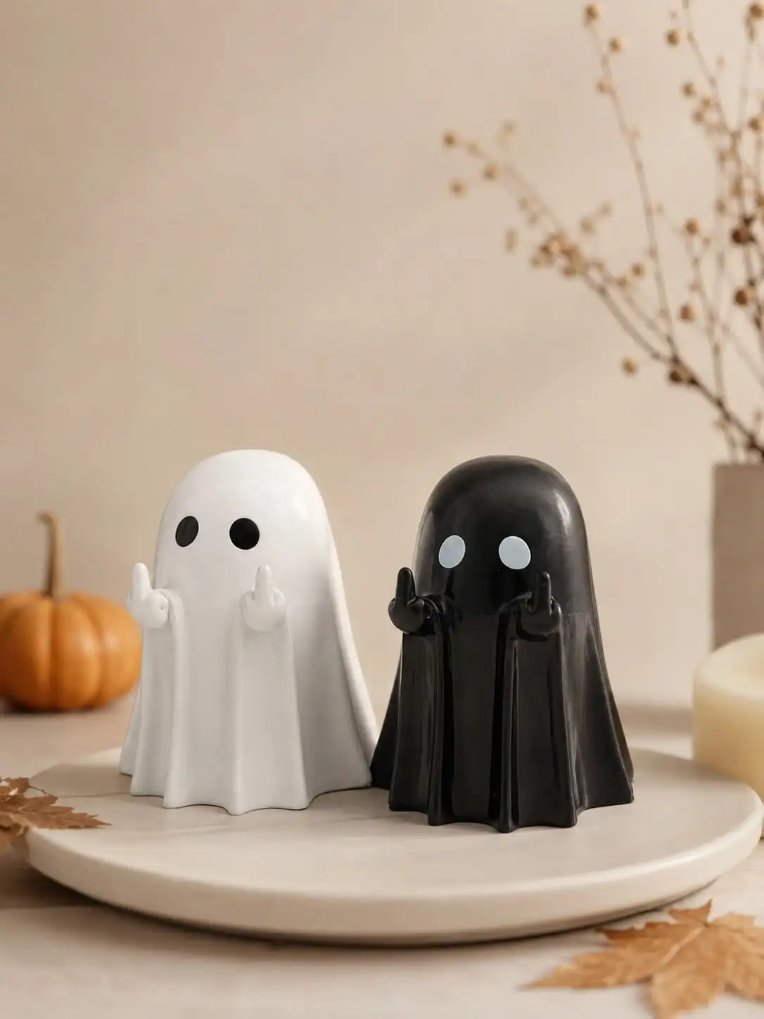 2/1pc Budget Ghost Resin Figurine, Halloween Bathroom Decor Mini Storage Box, Fun Vanity Organizer Display, Creative Home Decor Housewarming Gift sh260705144792636542373