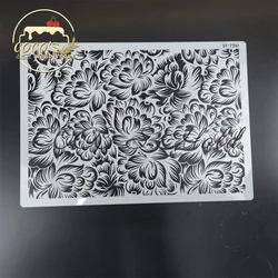 A4 Size Flower Design Plastic Cake Lace Side Border Template Mold Cake Decorating Tools Pastry Cake Stencils Kitchen Bakeware