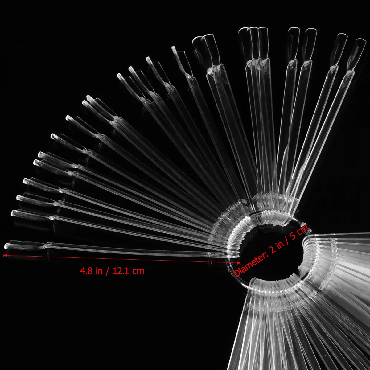 50 Uds. De palo de Color para decoración de uñas, pantalla de ventilador, Clip de recomenido fácil de quitar, extensión de puntas naturales, tabla de esmalte de práctica acrílica de Gel