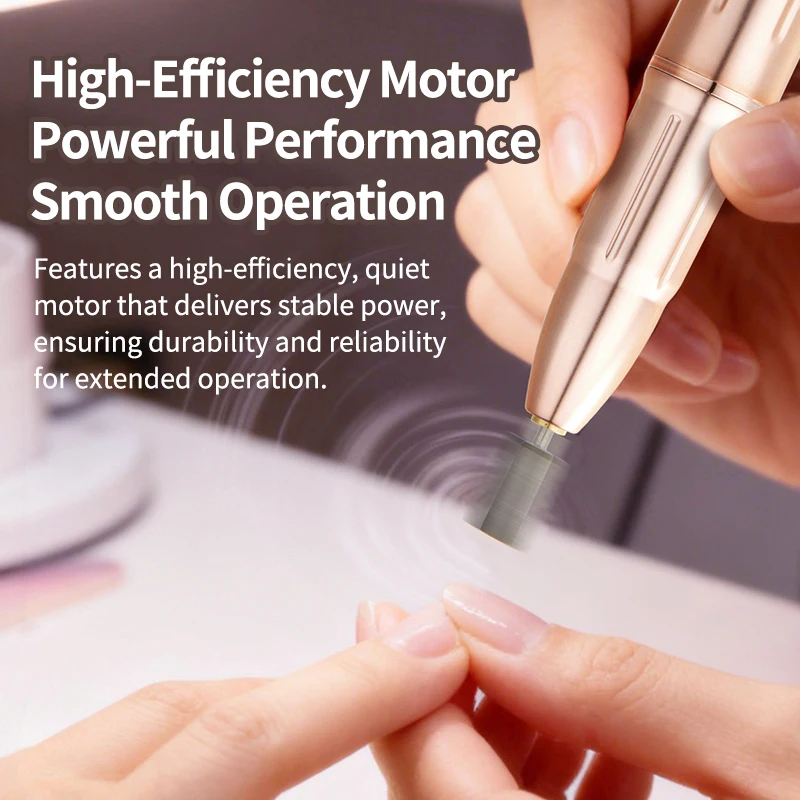20000 rpm Rechargeable Electric Nail File, Professional Portable Acrylic, Gel Nail and Polishing File,