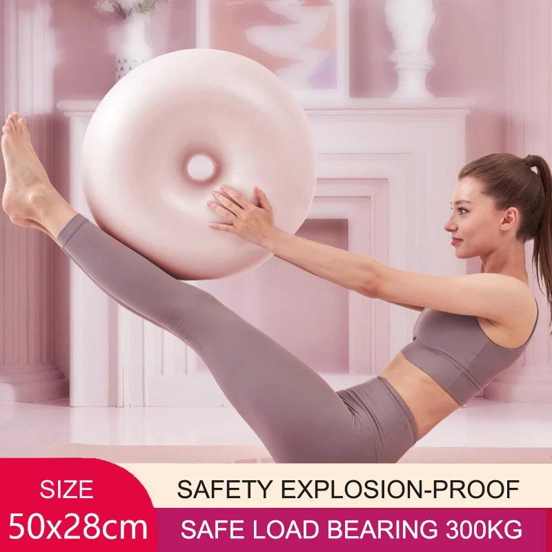 50cm Donut Yoga Balls Explosion-proof Fitness Gym Fitball Sport Exercise Pilates Equipment Balance Ball Gymnastics Equipment