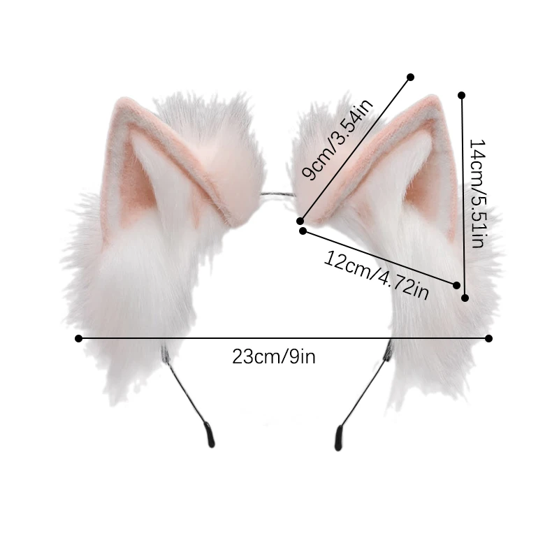 Cute Cat Ears Headband Plush Animal Hair Band Halloween Party Hair Hoops Womens Anime Cosplay Headwear Fancy Props Hair Ornament