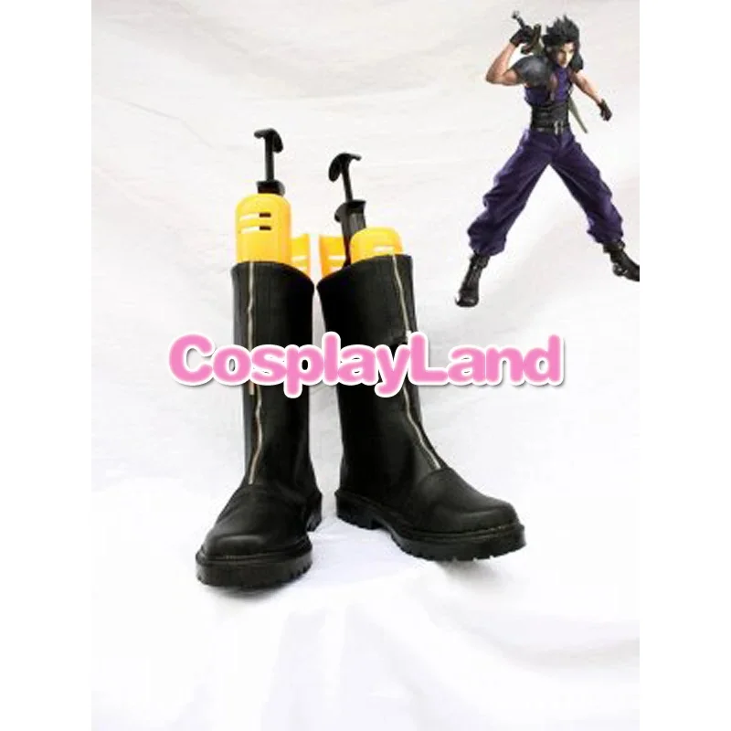 

Final Fantasy VII Zacks Black Cosplay Boots Shoes Game Party Cosplay Boots Custom Made for Adult Men Shoes