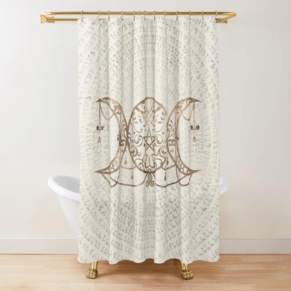 

Triple Moon - Triple Goddess Pastel Gold Shower Curtain Shower For Bathroom Set Window Curtain