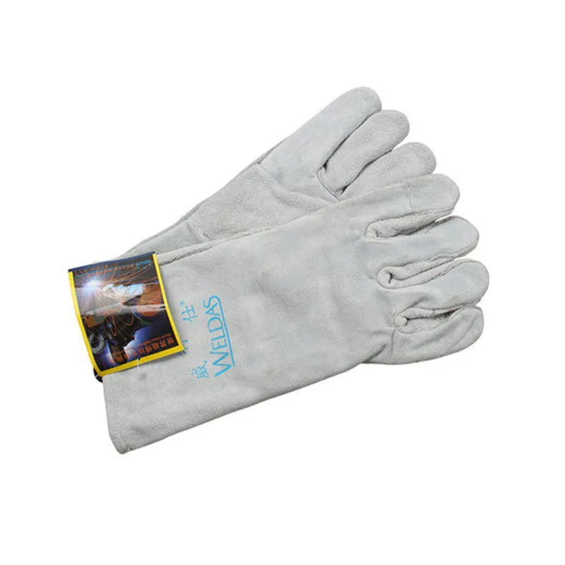 Arc-Welder's Gloves Series Gray Cow Two-Layer Neck Leather Oblique Thumb 10-2112