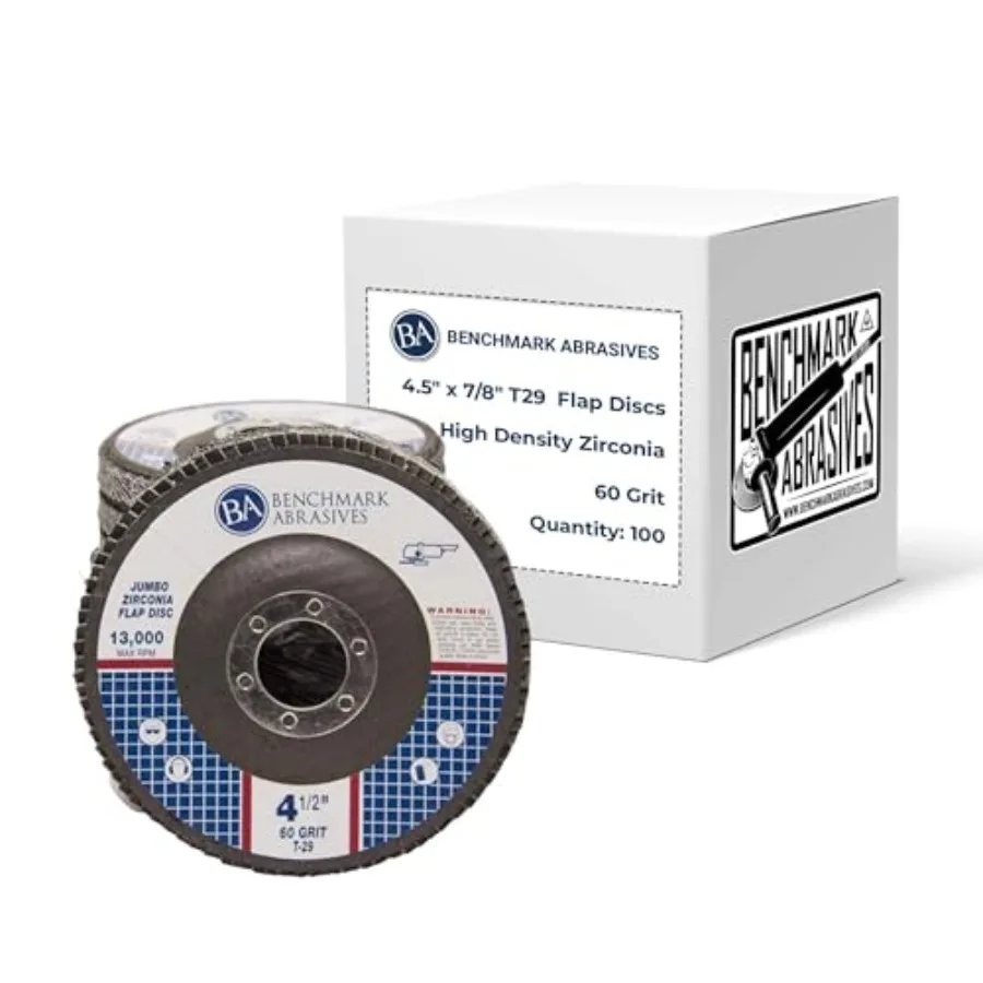 

4.5 x 7/8 Premium High Density Jumbo Zirconia Type 29 Flap Discs 4 1/2 for Angle Grinder Sanding Discs Finishing - Grinding Whe