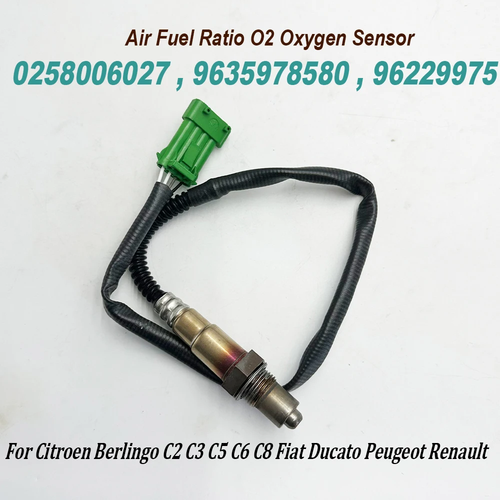 Lambda Oxygen O2 Sensor 0258006027 96359785 96229975 For Citroenn C2 C3 C4 C5 C8 Xsara Peugeott 206 207 306 307 406 407