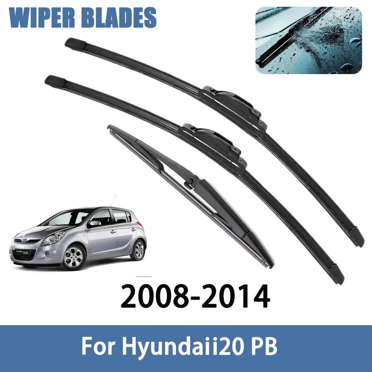 Auto-Wischerblätter für Windschutzscheibe Vorne und Hinten für Hyundai I20 PB 2008-2014, Auto-Zubehör und Styling