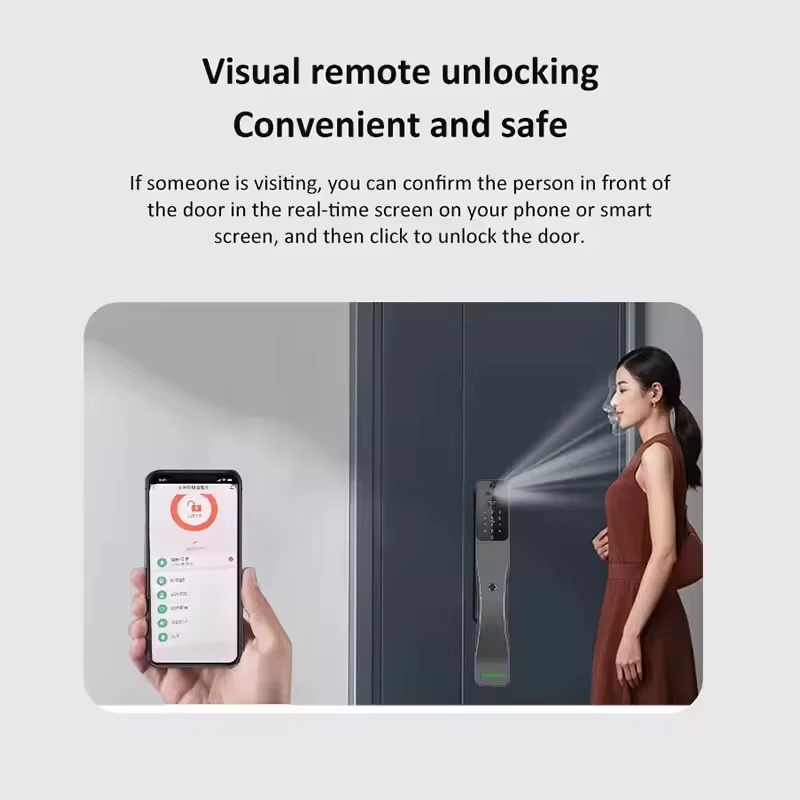 H30 Smart Door Lock 3D Face Recognition Smart Home Door Lock WiFi Digital Electronic Lock Wifi Camera Rfid Card Works With tuya