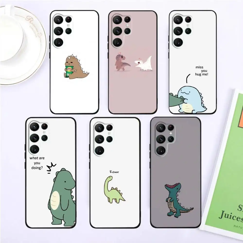 

Cute Animal Dinosaur Phone Case For Samsung S25,S24,S23,22,21,Ultra,Pro,S10,S30Plus,20lite Black Cover