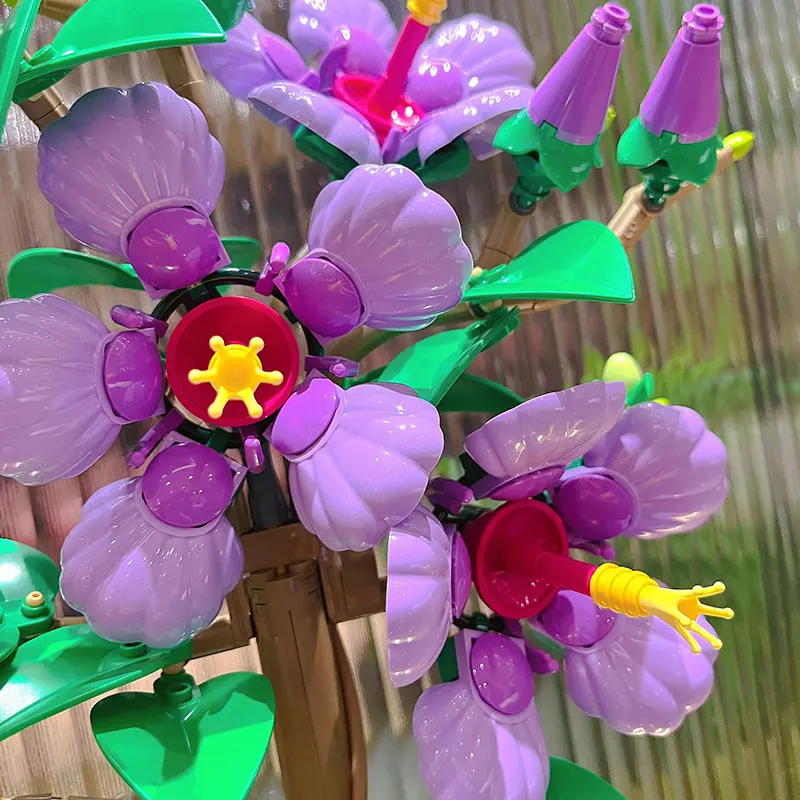 مجموعة BOTANICAI مجموعات مكعبات بناء زهرة الكركديه 10372 متوافقة مع Legoed مناسبة لهدايا عيد الميلاد، 660 قطعة #4