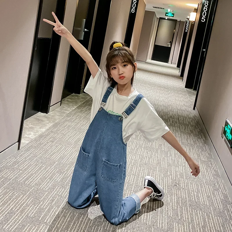ZOETOPKID 2026 Herbst Kinder Latzhose Jeans für Mädchen Kinder Denim Overall mit Taschen Frühling Teenager Damen Hosenträger-Hose – Detail 5