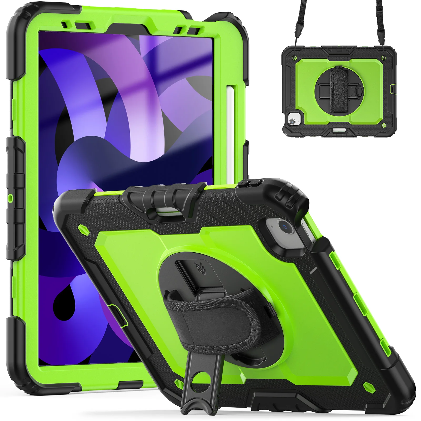

Tablet Case for iPad Air 11 Case M3 M4 Pro 13 A16 Shockproof Case Air 5 4 10.2 10.5 9.7 mini A17 funda 360° Rotating Hand Strap