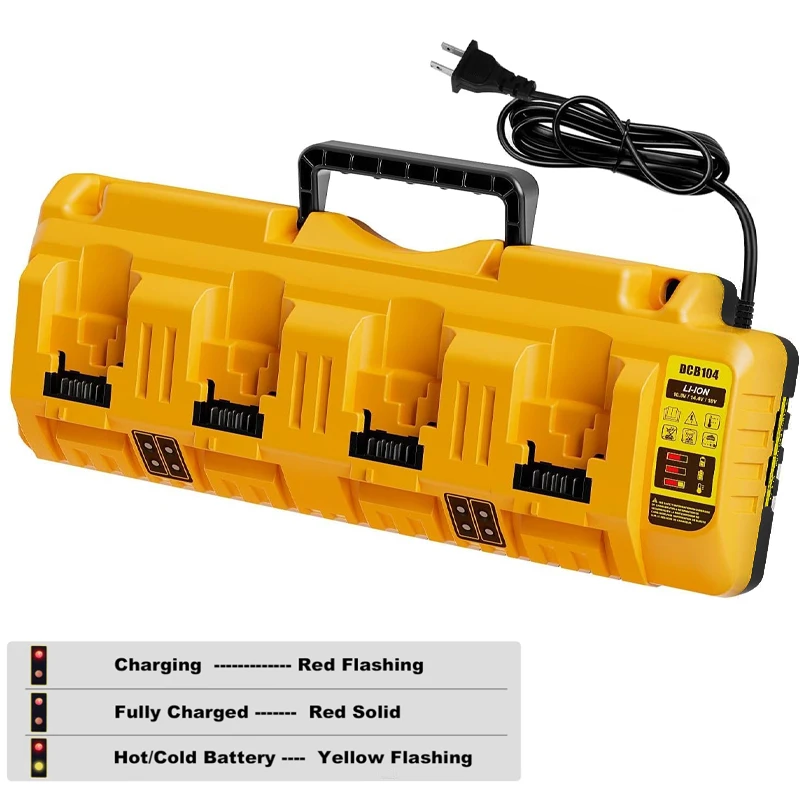 Battery Charger Station Replacement Compatible For Dewalt 12V 20V Max Lithium Battery Station 4-Port Simultaneous Charging