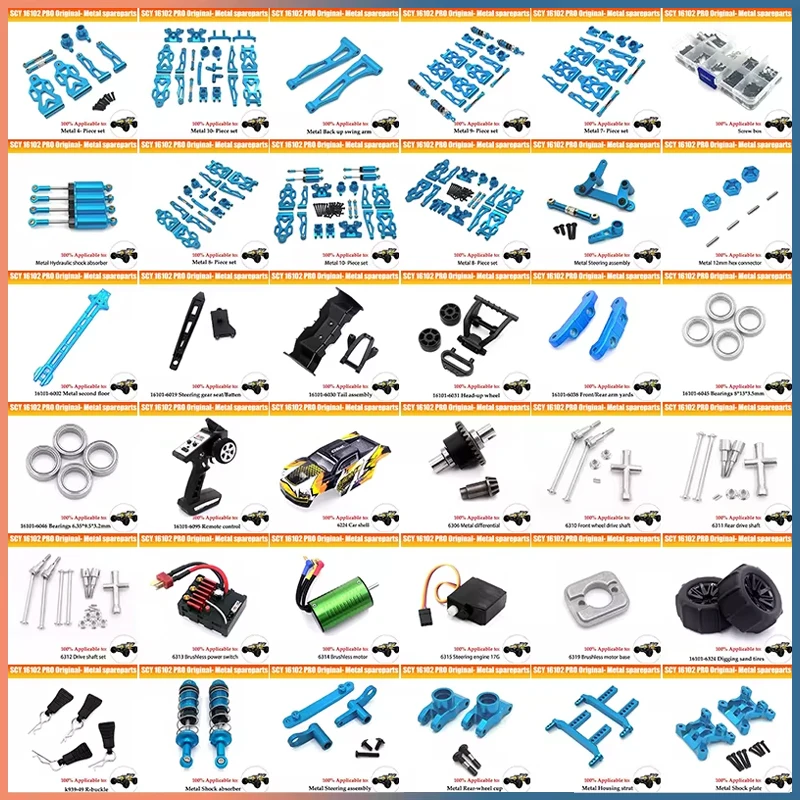 RC Auto Metall Öl Stoßdämpfer Dämpfer für SCY 16101 16102 16103 16201 1/16 RC Auto Upgrade Teile Zubehör Bürstenlosen Motor