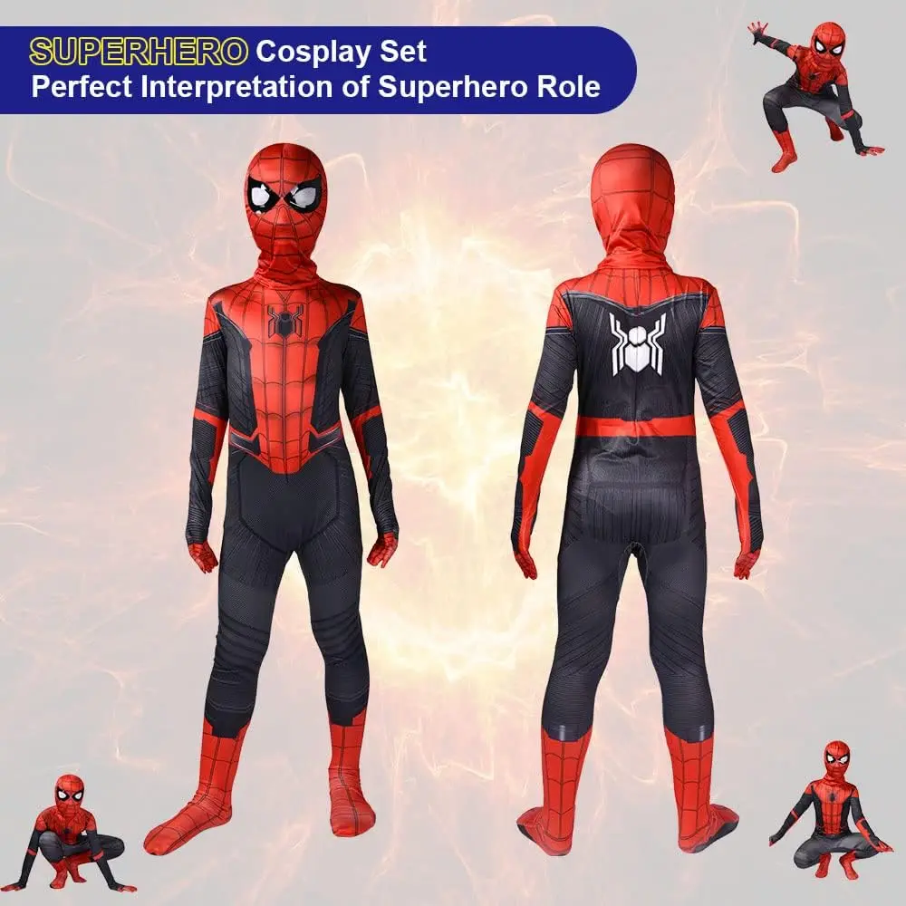 Spider-Man Costume for Kids Super Hero,3D Cosplay naughty kid clothes party Bodysuit holiday jumpsuit Adult boy event dress 19