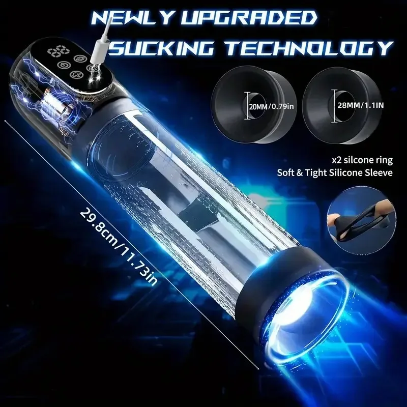 مضخة القضيب الكهربائية ديك المكبر للرجال الانتصاب الهواء المياه موسع 4 التدريب 3 شفط البناء دائم الجنس لعب الكبار #1