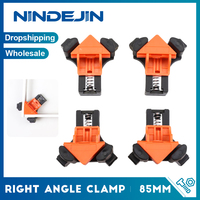 NINDEJIN 4pcs Woodworking Right Angle Clamp Clip Set 90 Degree Corner Clamp Kit Carpentry Hand Tool Fixing Clip Positioning Tool