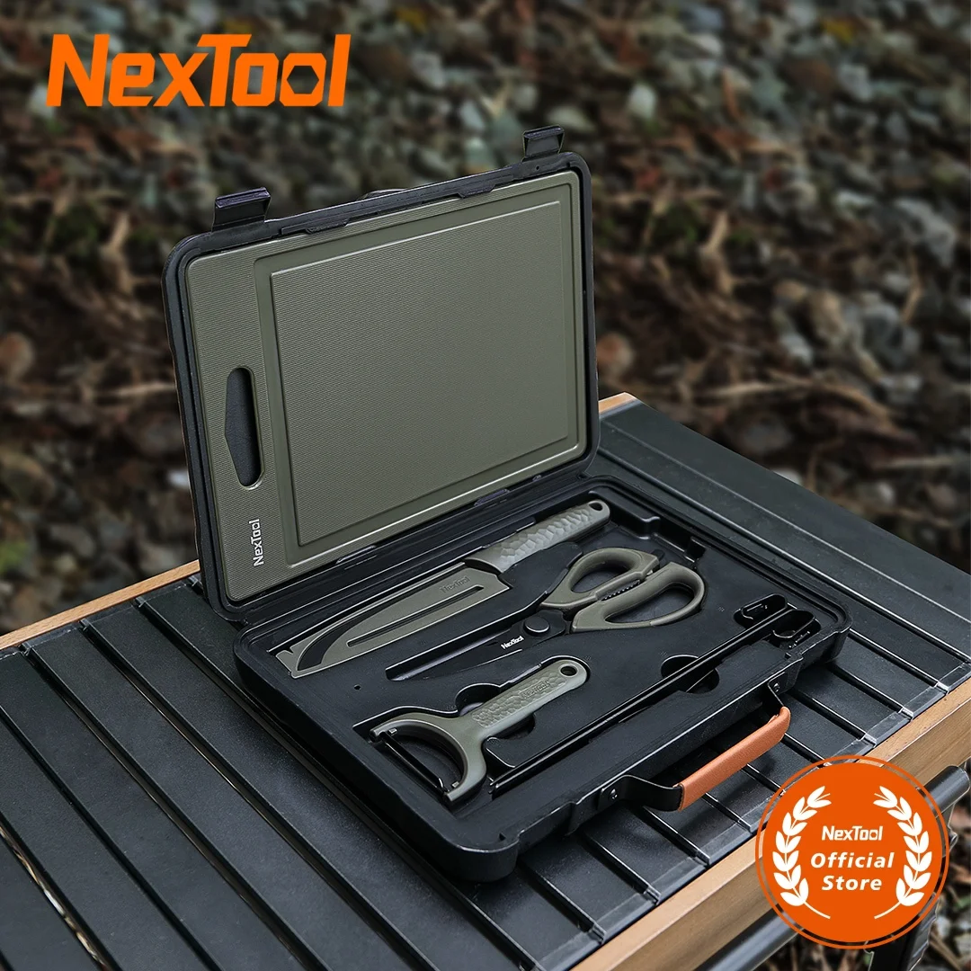 Nextool 6In1 Barbecue Tools Set Outdoor Camping Picnic Knife Chopping Board Multifunctional Scissors BBQ Portable Carrying Case