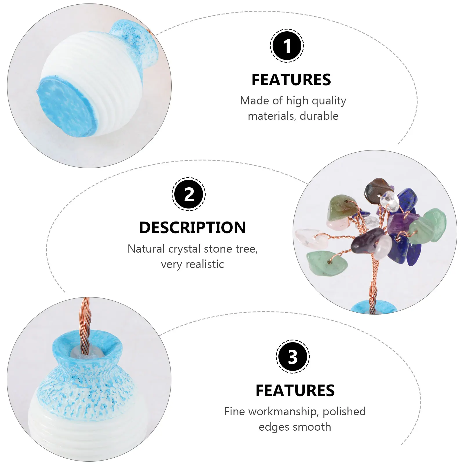 

Crystal Lucky Tree Desktop Ornament Money Adornment Quartz Photo Prop Fortune Stone Tabletop Office