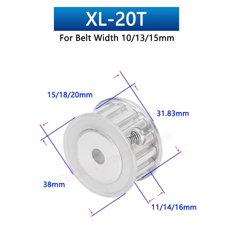 1pc 20 22 Teeth XL Timing Pulley 20T 22T Aluminium Synchronous Wheel Slot Width 11/14/16mm Bore 4 5 6 6.35 8 10 12 12.7 14-20mm