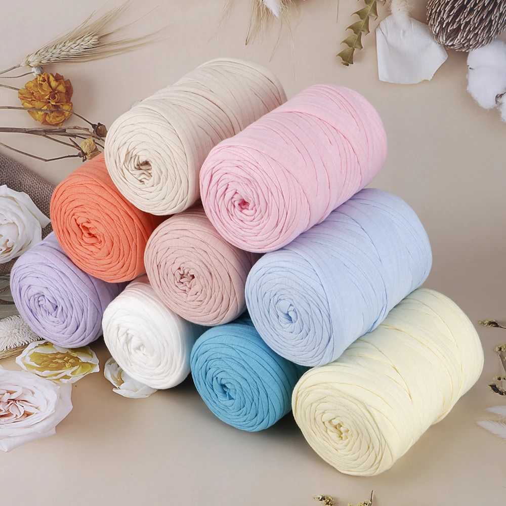 DIY Heimdekoration Strickhandwerk Streifengarn Dickes Flachgewebe-Garn für die Herstellung von Garnkörben, Taschen, Kissen und Strickprojekten