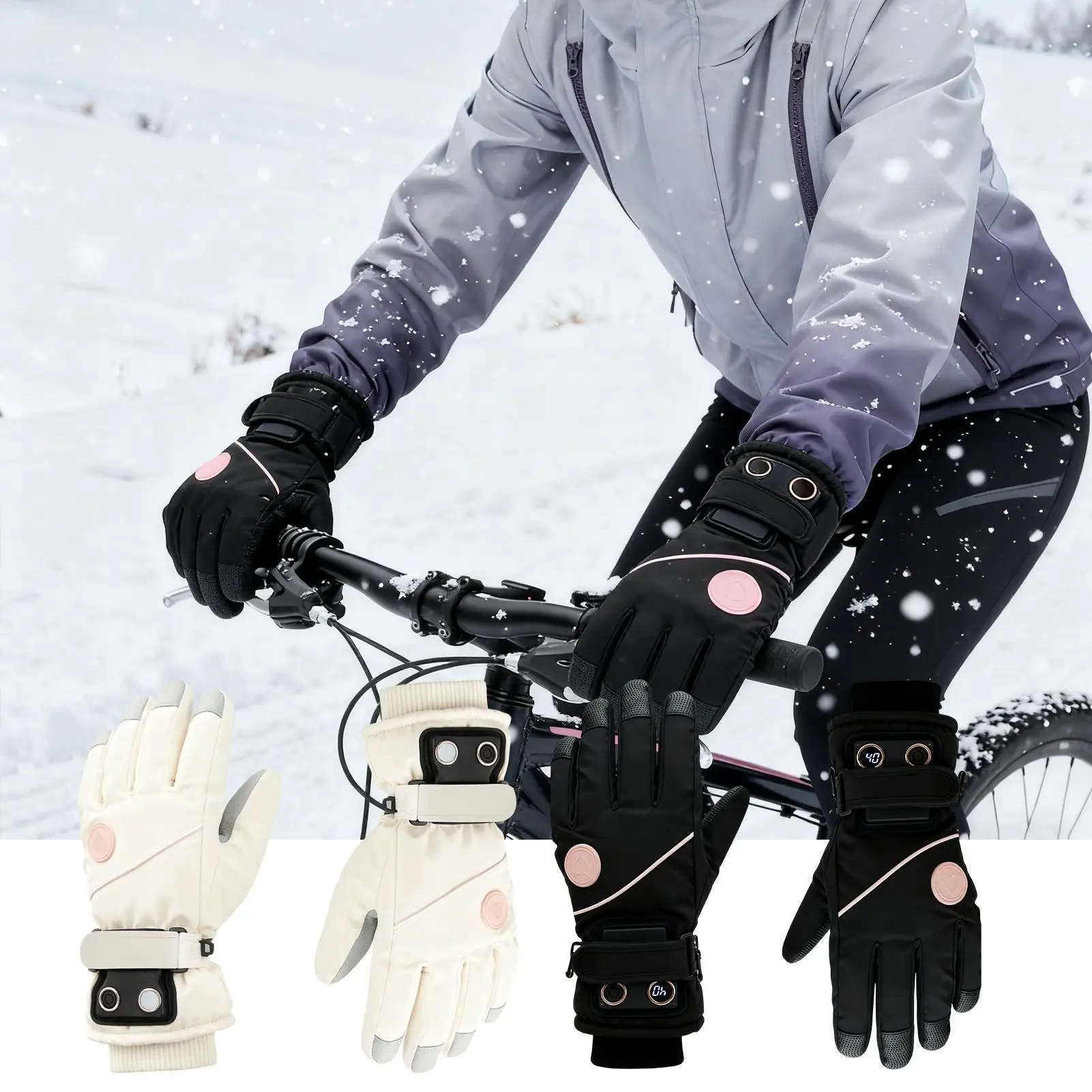 Rechargeable Heated Gloves 3 Levels Touchscreen Rechargeable Electric Hand Warmers Hand Warming Gloves For Skiing Cycling