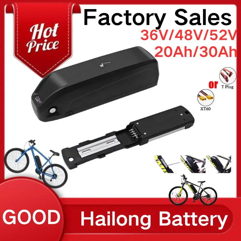 Hailong E-bike Battery 36V 48V 52V 12Ah-30Ah High Power Electric Bike Battery Pack For 250W-1500W Motor Fast Charge Long Range