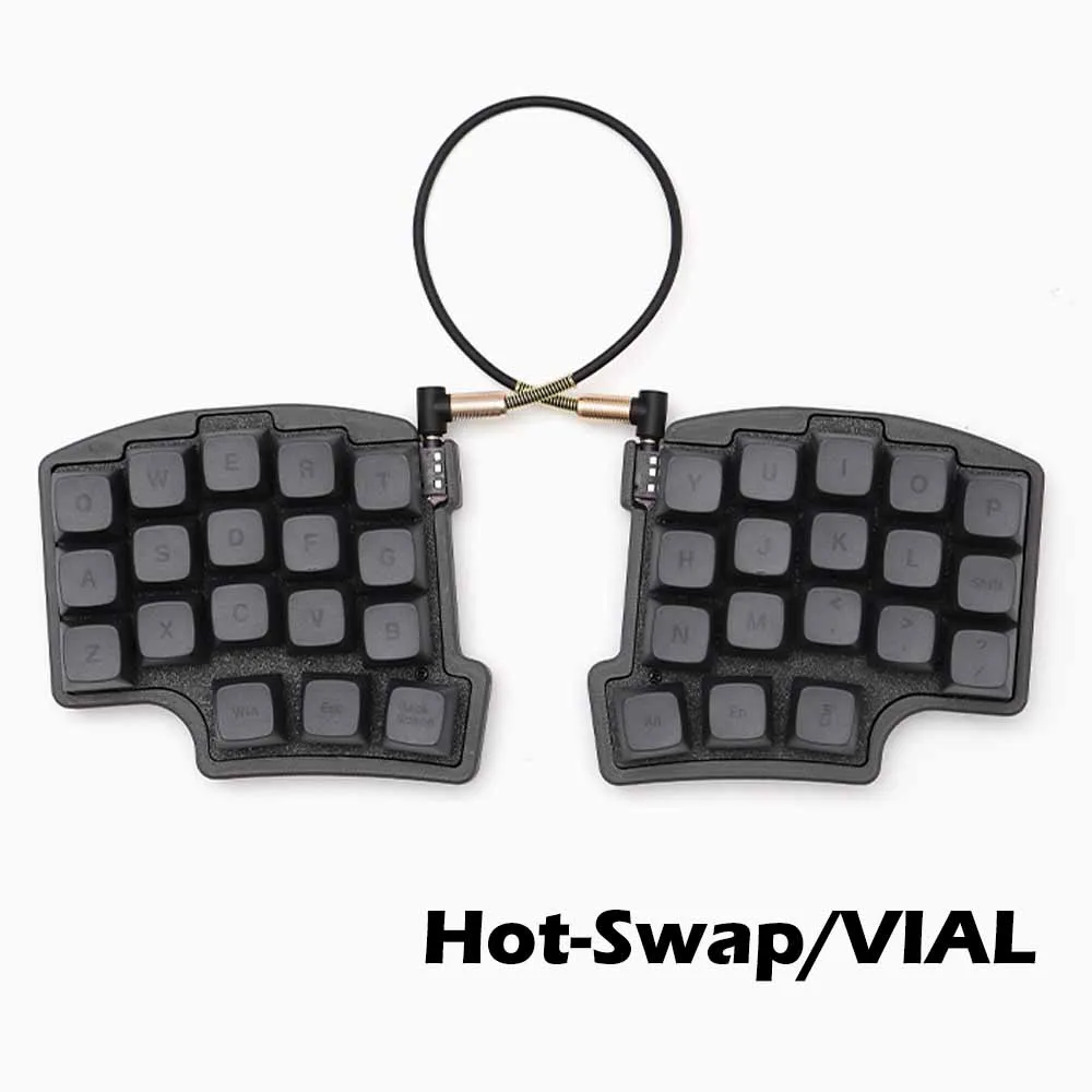 Portable 35 Layout Split Ergonomics Hot-swappable MX Mechanical Keyboard Wired North RGB VIAL Fully Proggrammble