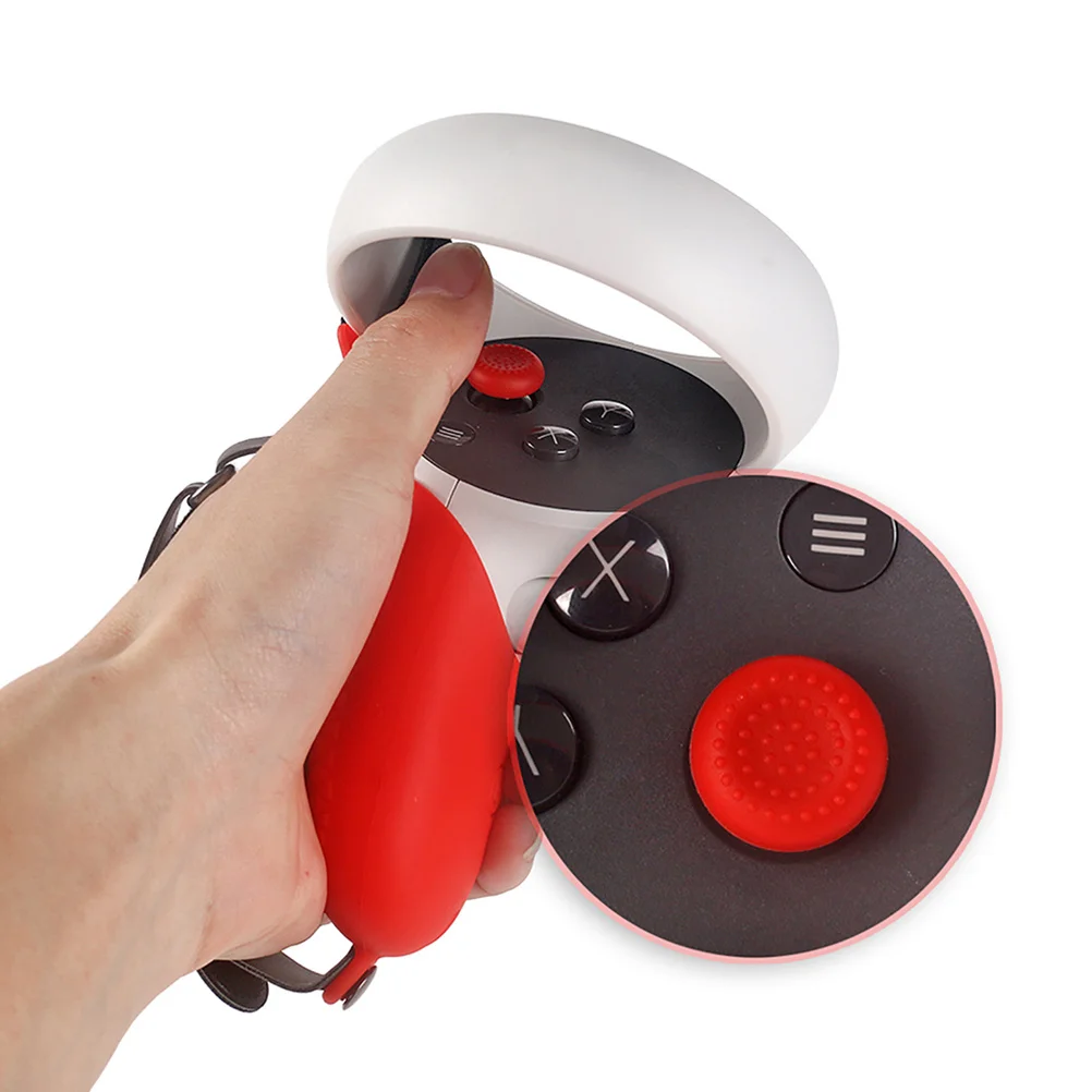 1 satz Silikon Griff Abdeckung Für 2 Anti-Slip Schutzhülle Einstellbare Hand Grip Strap Touch Controller Abdeckung Vr