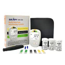 3 in 1 Glucose & Ketone Uric acid Testing Meter Kit Ketosis & Diabetes Management.150 Test Strips (50 Each) with Lancing Device