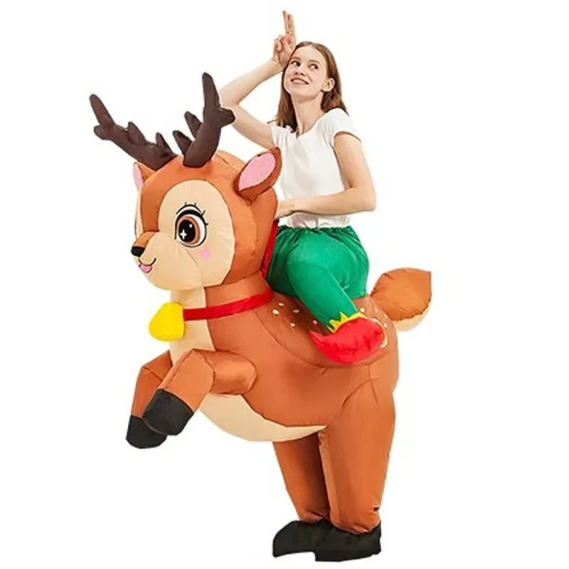 

Christmas Carnival New Year Party Atmosphere Props Inflated Garment Adult Cute Riding Inflatable Reindeer Costume