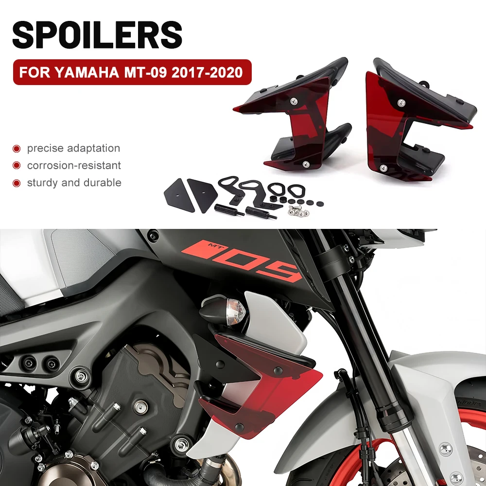 Motorcycle Parts Side For Yamaha MT-09 2017-2020 Downforce Naked Spoilers Fixed Winglet Fairing Wing