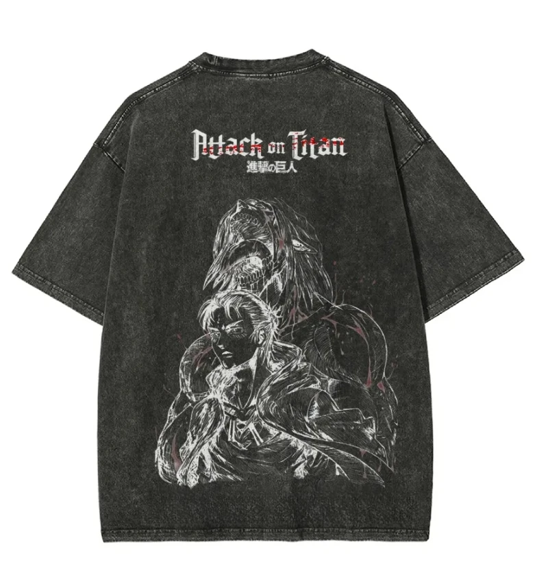 

Attack on Titan Men and Women Summer Fashion Casual Clothing Retro Street Style Anime Printed Cotton T-shirt