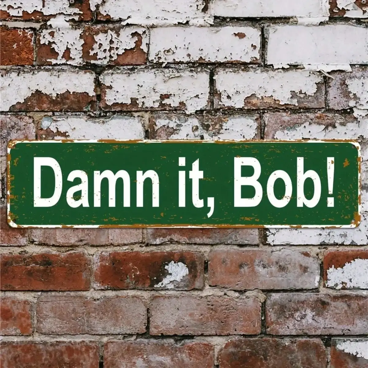 CIFBUY Bob! Aluminum Wall Art Funny Hanging Plaque for Living Room Kitchen Bedroom Decor Gift