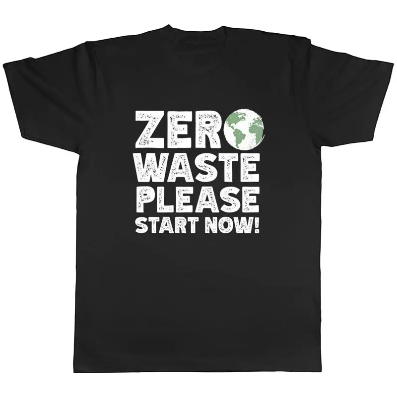 

Мужская футболка Zero Waste, пожалуйста, запустить сейчас, переработка, спасите планету, футболка в подарок