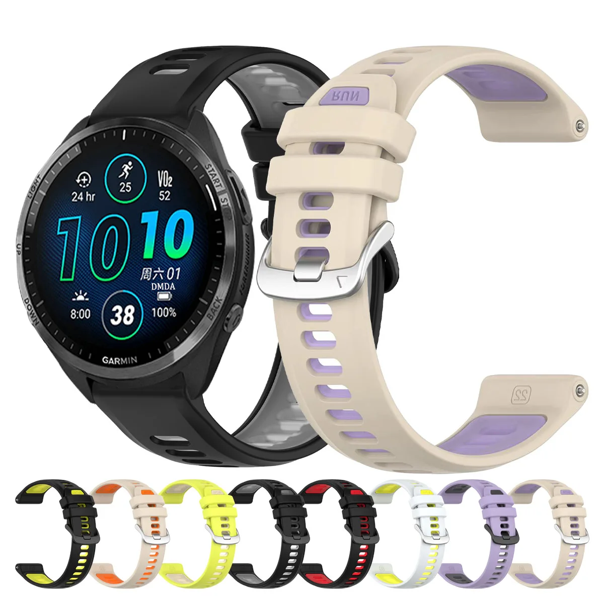 Garmin Forerunner 965 Official Silicone Strap For Forerunner 965 955 945 935 745 QuickFit Watch Band Smartwatch Replace Bracelet