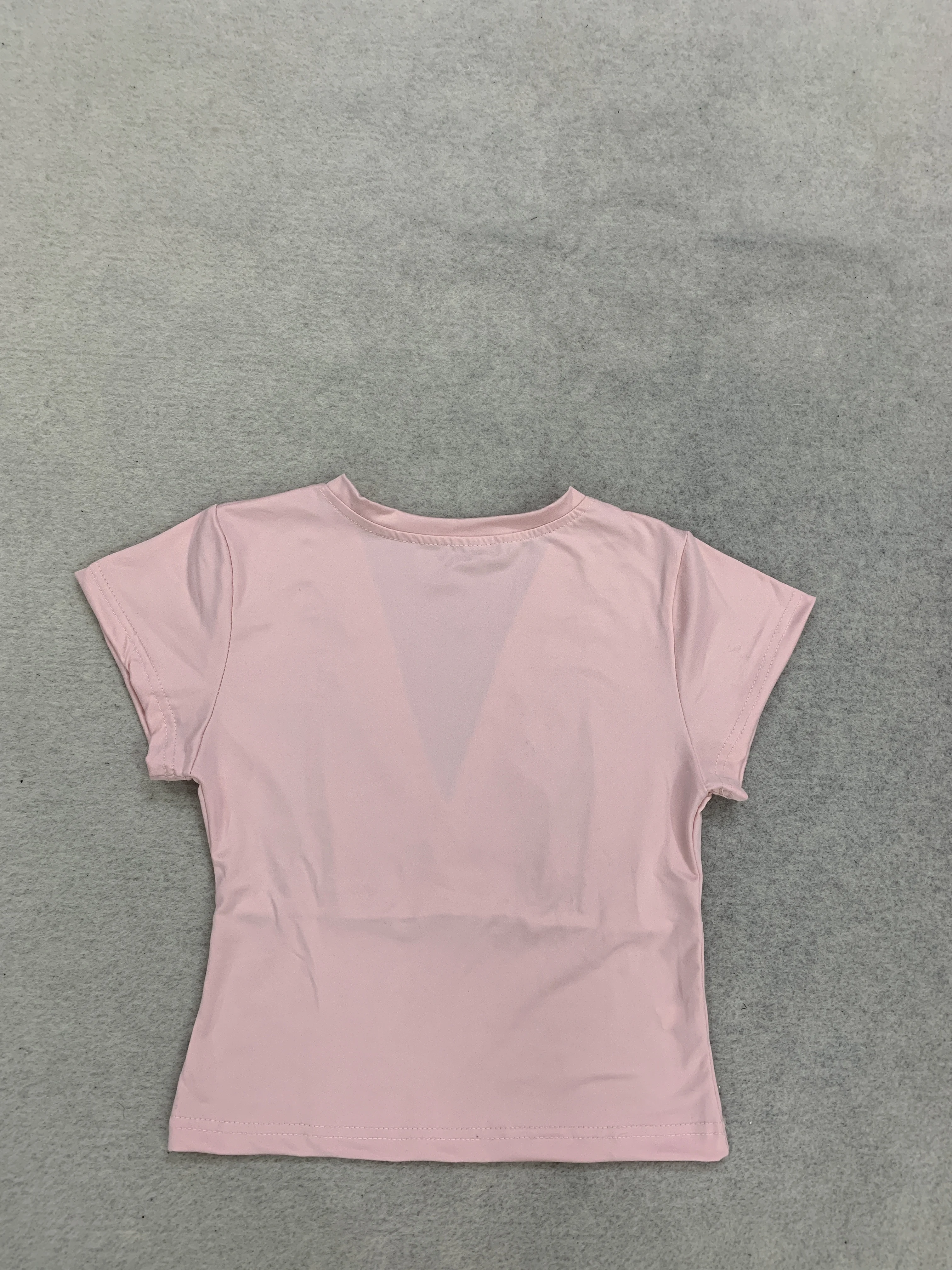 Damen V-Ausschnitt Kurzarm 3/4-Ärmel Crop-Tops, Figurbetont, Y2K Basic T-Shirts für Club, Party, Dating, Urlaub, Streetstyle, Alltagskleidung – Detail 10