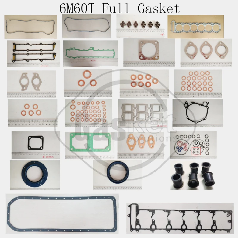 6M60 6M61 6M60T Engine Full Gasket Kit Cylinder Head Fits Mitsubishi Excavator Loader Truck