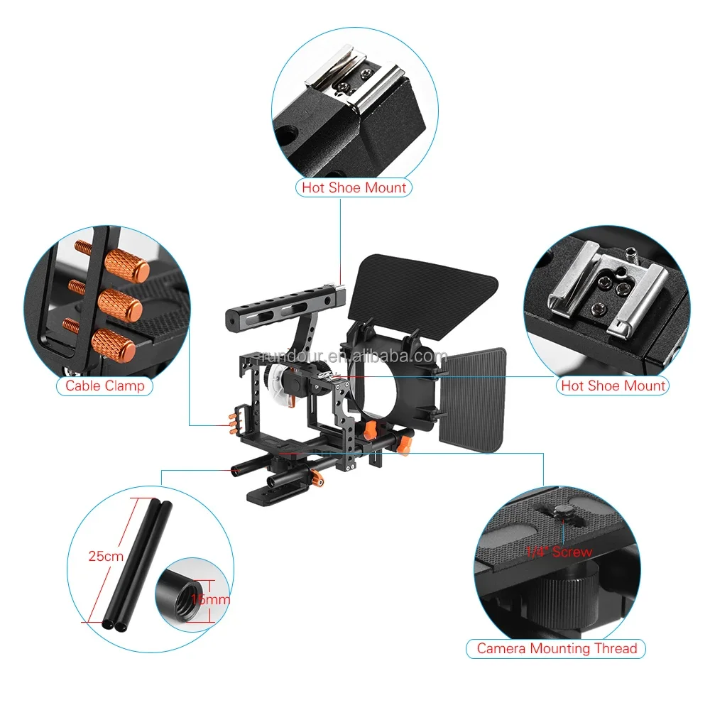 Top Selling C500 Camera Camcorder Video Cage Rig Kit Film Making System For GH4 For A7S/A7/A7R/A7RII/A7SII/A7IV ILDC