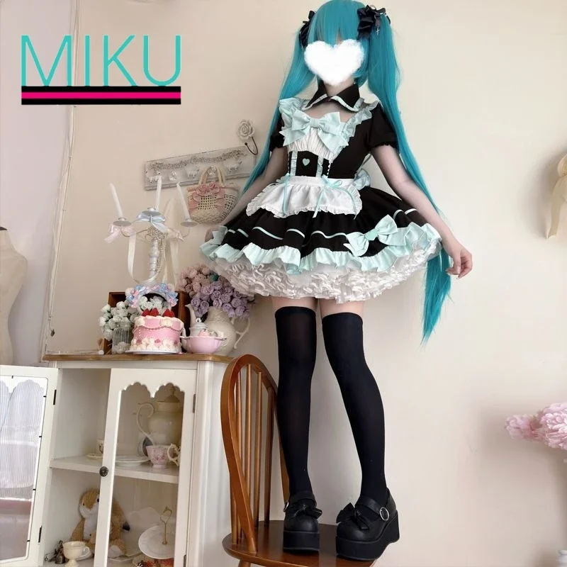 Hatsune Miku Lolita Animation Peripheral Cute Cartoon Cosplay Dress Japanese Kawaii Sweet Girly Heart Party Performance Skirt