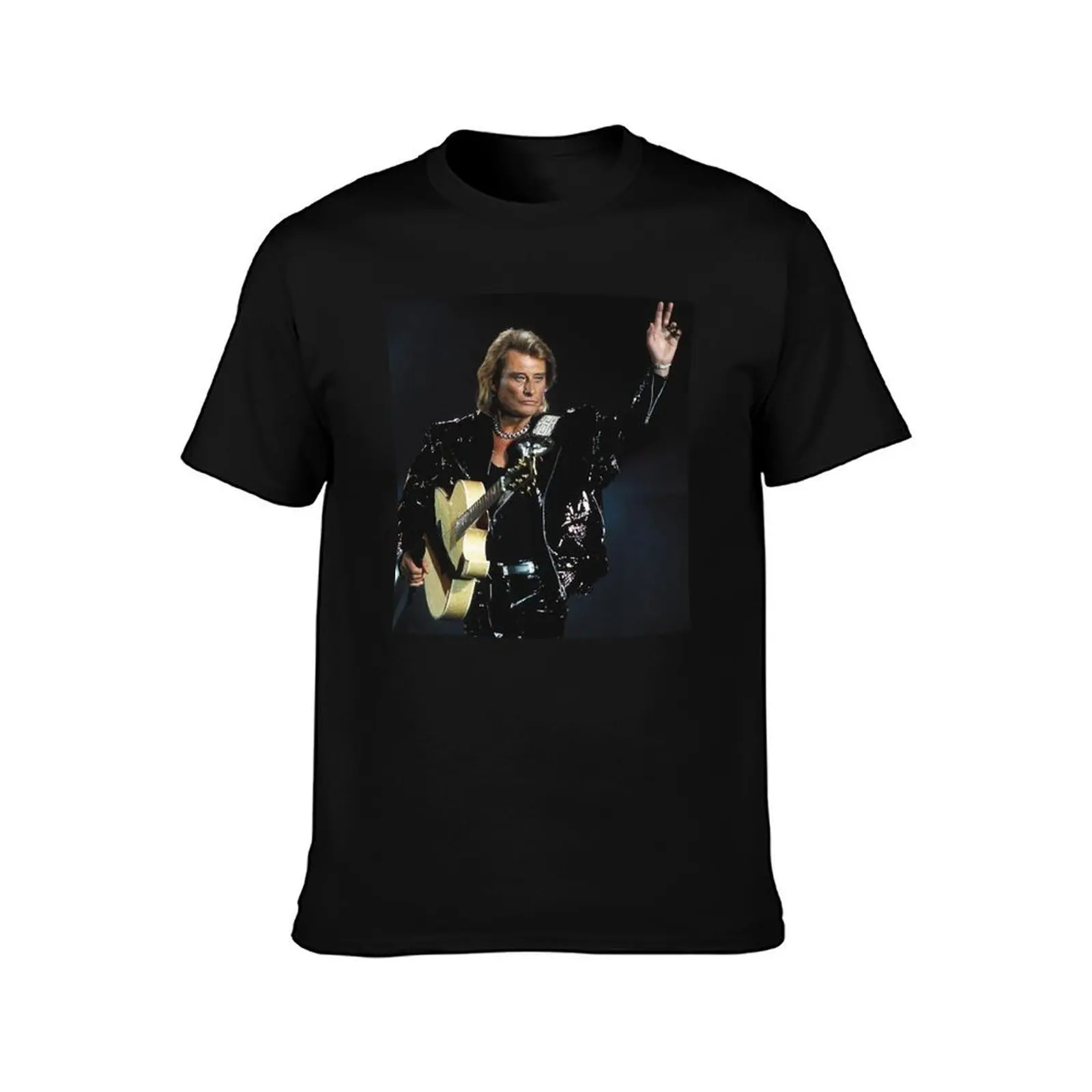 Mens Womens Johnny Show Case Hallyday Music Retro T-Shirt, Summer Casual Cotton Tee, Oversized Streetwear Tops, Unisex Men Women