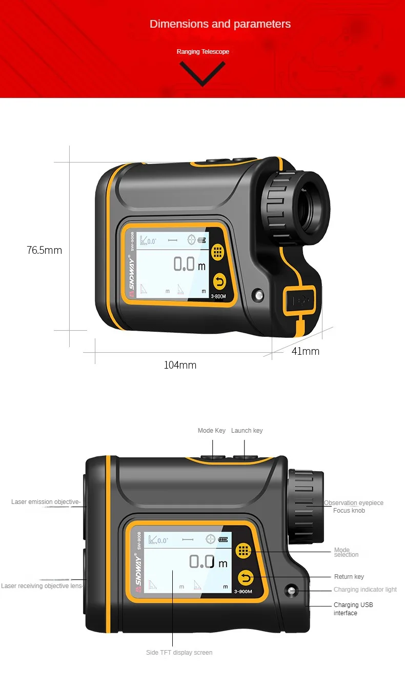 SNDWAY ゴルフ用距離計 SW-1000A SNDWAY SW-1000Aゴルフ距離計望遠鏡距離計距離測定角度測定高度