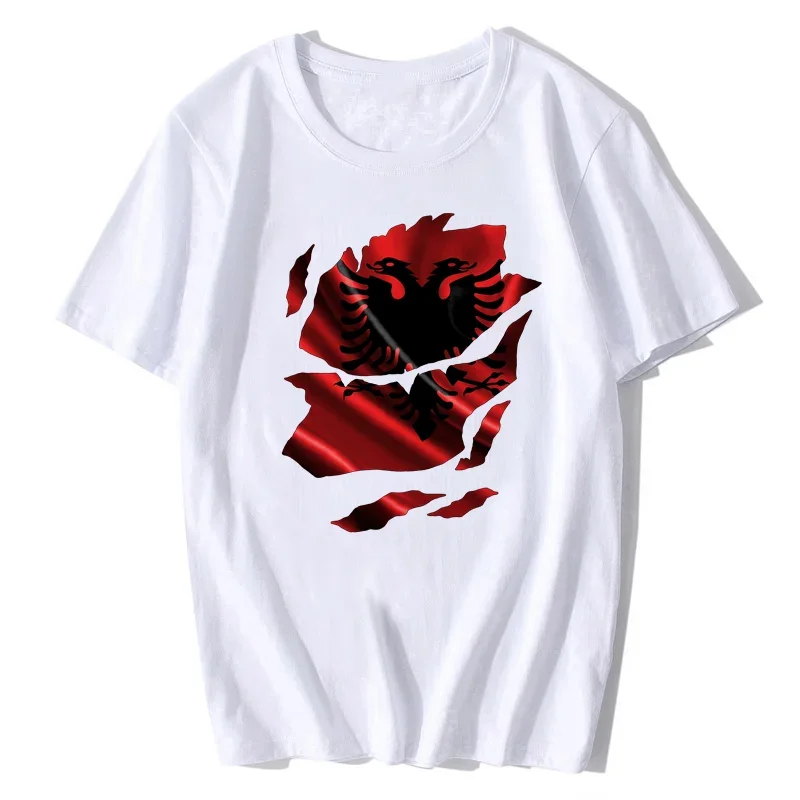 New Summer Cool TShirt Men O-neck T-shirt Albanien Albania Balkan Shirt Kosova Kosovo Flag Cotton T-shirt Tees