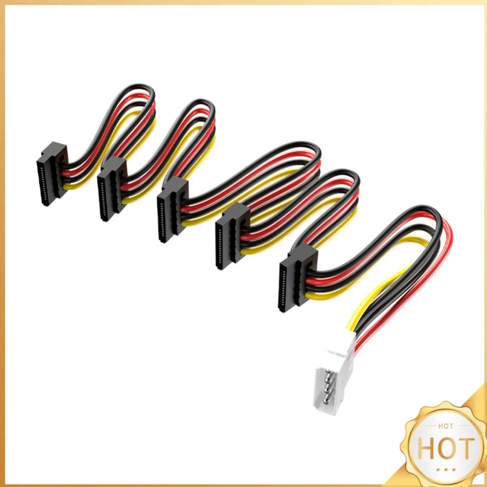 Power Cable Server DIY Splitter Cord SATA 1 to 5 SATA Hard Disk Power Supply Splitter Adapter Cable Cord for PC Sever