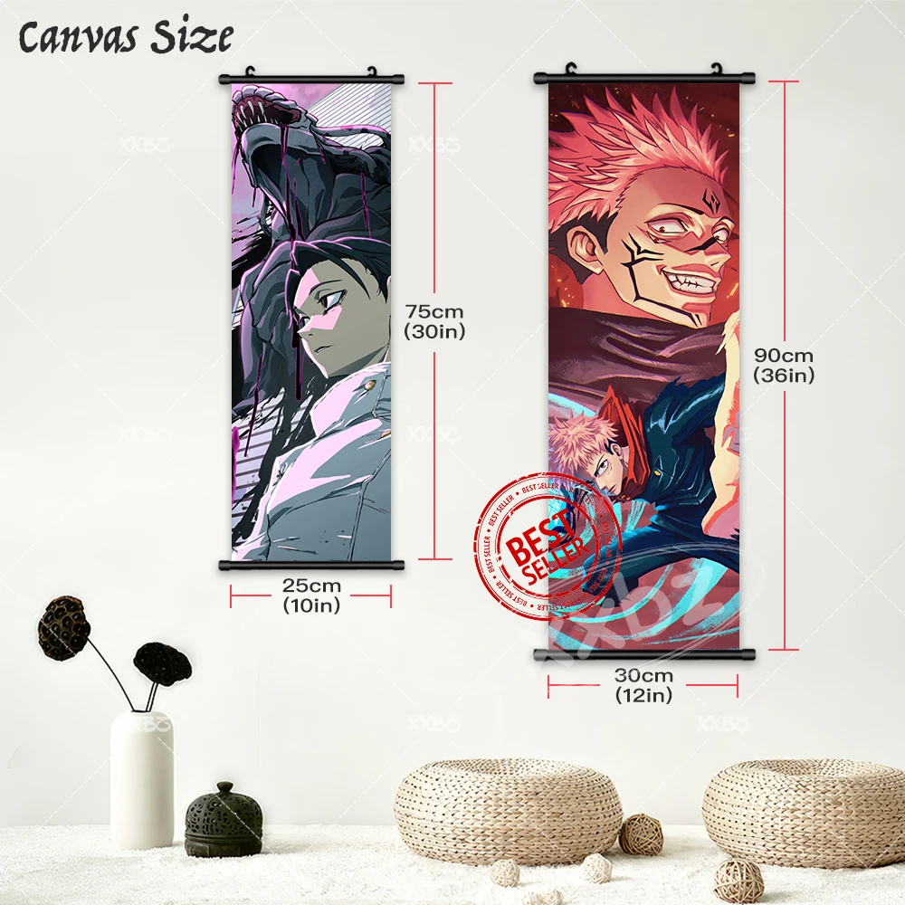 Jujutsu Kaisen Leinwand Home Dekoration Scroll Bild Hot Anime Figuren Drucken Poster Wand Kunst Hängen Malerei Nachttisch Hintergrund – Detail 5