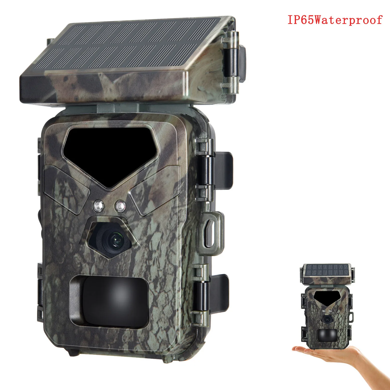 

Solar Powered Night Vision Trail Camera 50MP 4K Hunting Cameras 0.3s Trigger Time Trail Camera for Wildlife Monitoring Hunting